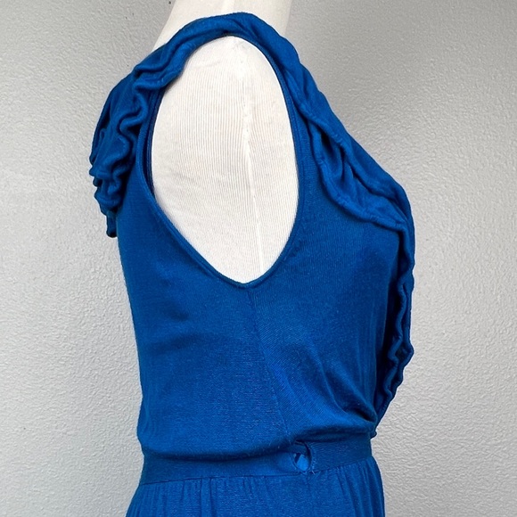 Marciano Royal Blue Ruffle Sleeveless Wrap Dress with Slip - Picture 7 of 11
